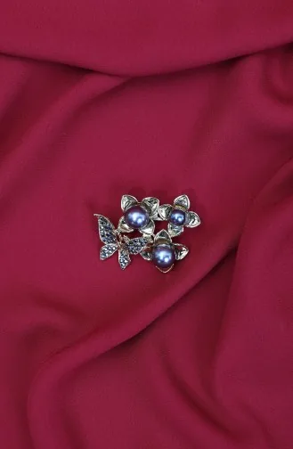 Broche En Perles De Pierre De Cristal De Couleur Or 27-272-13 27-272-13