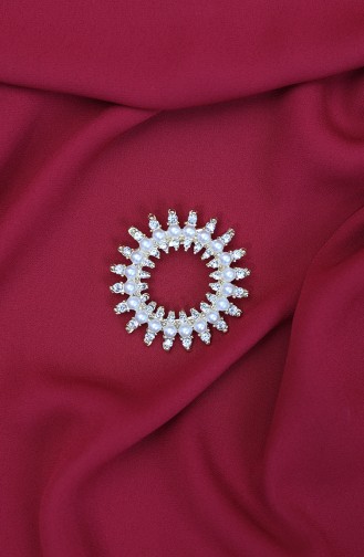 Broche En Perles De Pierre De Cristal De Couleur Or 27-275-13 27-275-13