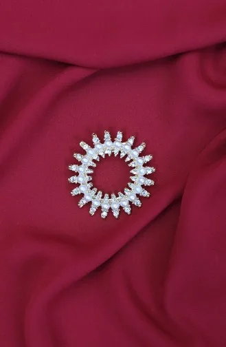Broche En Perles De Pierre De Cristal De Couleur Or 27-275-13 27-275-13