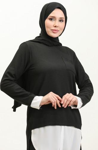 بدلة مزدوجة اللون أسود Tk224 596