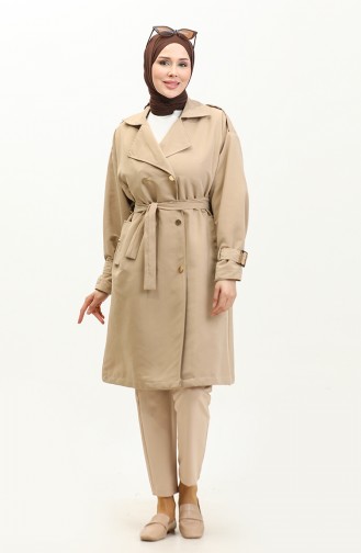 Trenchcoat Mit Druckknöpfen Nerzfarben K331 455