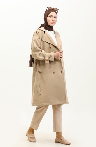 Trenchcoat Met Drukknopen Mink K331 455