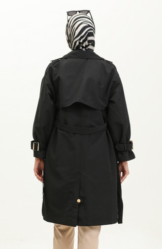 Trench-coat à Boutons-pression Noir K331 456