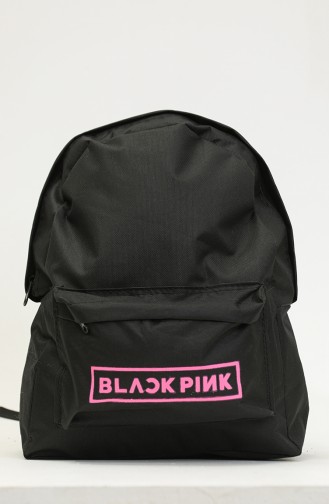 Damenrucksack Mit Zwei Fächern 5030A-01 Schwarz Fuchsia 5030A-01