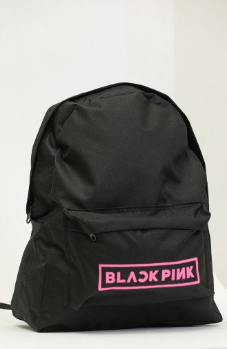 Sac à Dos à Deux Compartiments Pour Femme 5030A-01 Noir Fuchsia 5030A-01