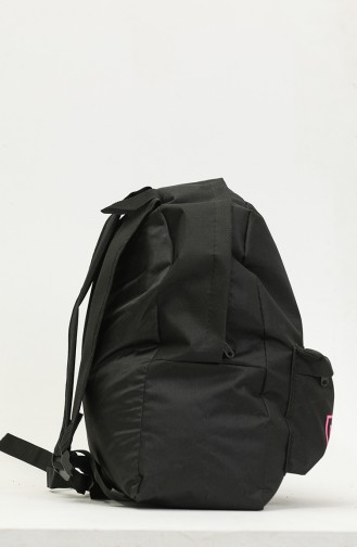 Sac à Dos à Deux Compartiments Pour Femme 5030A-01 Noir Fuchsia 5030A-01