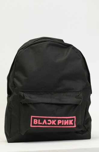 Damenrucksack Mit Zwei Fächern 5030A-02 Schwarz Rosa 5030A-02