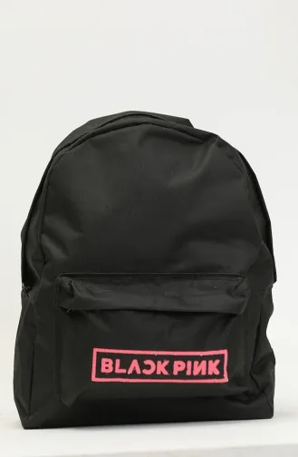 Damenrucksack Mit Zwei Fächern 5030A-02 Schwarz Rosa 5030A-02