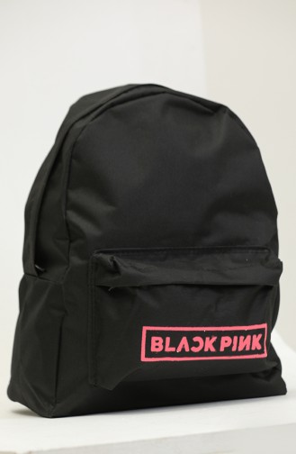 Damenrucksack Mit Zwei Fächern 5030A-02 Schwarz Rosa 5030A-02