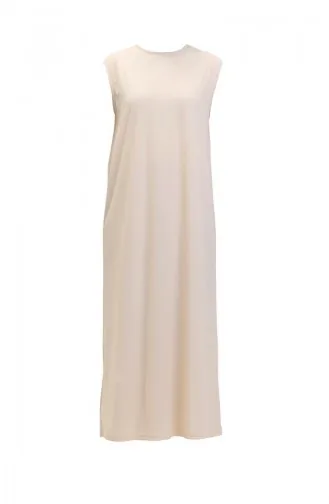 Beige Mouwloze Lange Onderjurk Basic 6041-04 6041-04