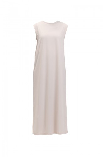 Sleeveless Long Underwear Dress 6041-03 Cream 6041-03