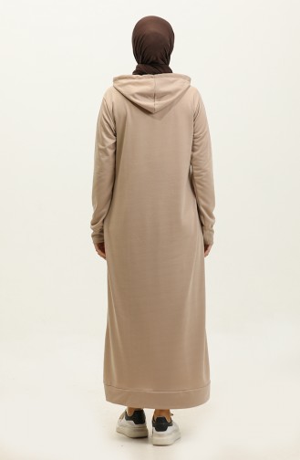 Two Thread Hooded Sports Dress 0190-12 Beige 0190-12