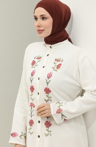 Şile Fabric Embroidered Blouse 0016-04 Cream 0016-04