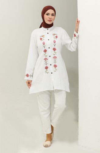 Şile Fabric Embroidered Blouse 0016-05 white 0016-05