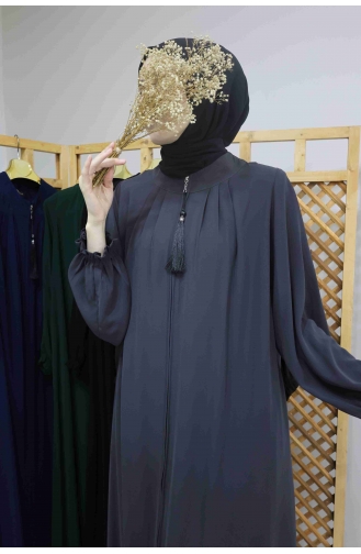 İhya Tekstil Pleated Seasonal Abaya PMFM4-01 Gray 4-01