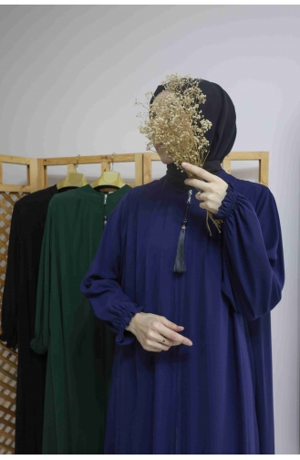 İhya Tekstil Pleated Seasonal Abaya PMFM4-03 Blue 4-03