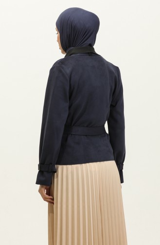 Suede Jacket Navy Blue C46 752