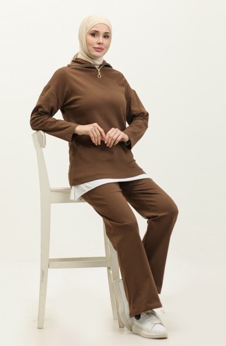 Zippered Tracksuit 2142-03 Brown 2142-03