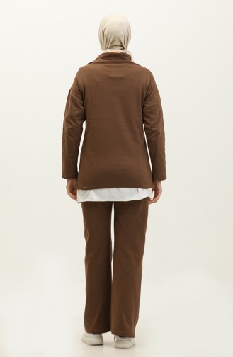 Zippered Tracksuit 2142-03 Brown 2142-03