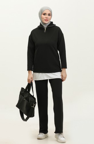 Zippered Tracksuit 2142A-01 Black 2142A-01