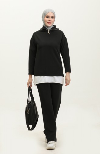 Zippered Tracksuit 2142A-01 Black 2142A-01