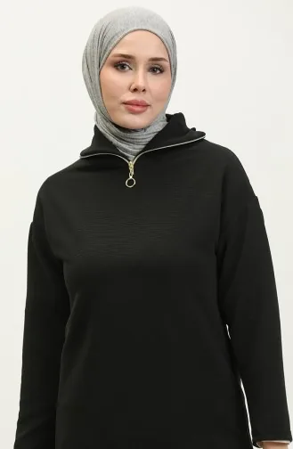 Fermuarlı Eşofman Takım 2142A-01 Siyah
