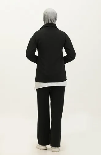 Fermuarlı Eşofman Takım 2142A-01 Siyah
