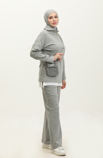 Zippered Tracksuit 2142B-01 Gray 2142B-01