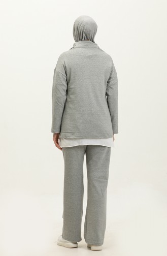 Zippered Tracksuit 2142B-01 Gray 2142B-01