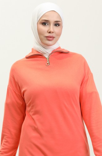 Fermuarlı Eşofman Takım 2143-01 Turuncu