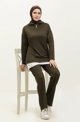 Zippered Tracksuit 2143-02 Khaki 2143-02