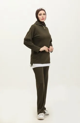 Zippered Tracksuit 2143-02 Khaki 2143-02