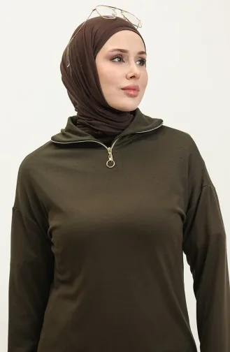 Zippered Tracksuit 2143-02 Khaki 2143-02