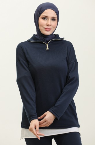 Fermuarlı Eşofman Takım 2146-08 Koyu Lacivert