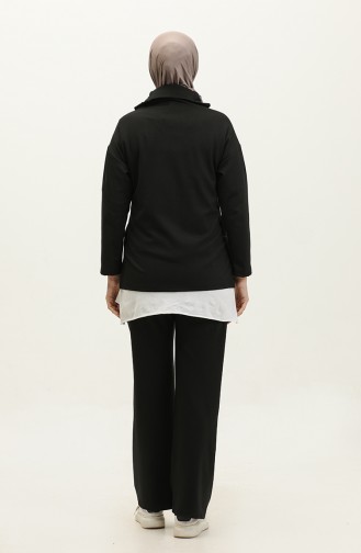 Zippered Tracksuit Set 2146a-01 Black 2146A-01