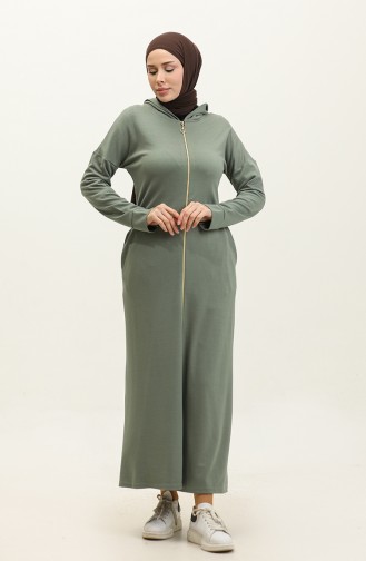 Abaya A Fermeture 2140-01 Vert 2140-01