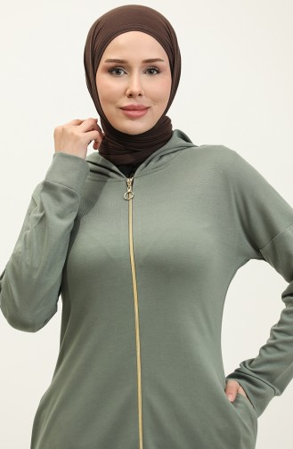 Abaya A Fermeture 2140-01 Vert 2140-01