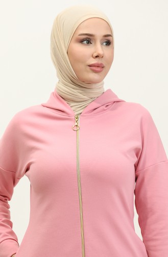 Zippered Abaya 2140-07 Pink 2140-07