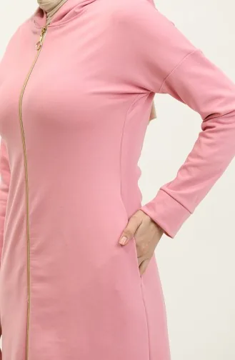 Zippered Abaya 2140-07 Pink 2140-07