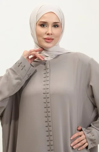 Groot Formaat Abaya Met Verborgen Ritssluiting 5068-07 Mink 5068-07