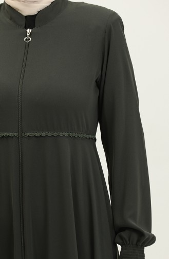 Abaya Mevlana Détail Dentelle 5069-03 Khaki 5069-03