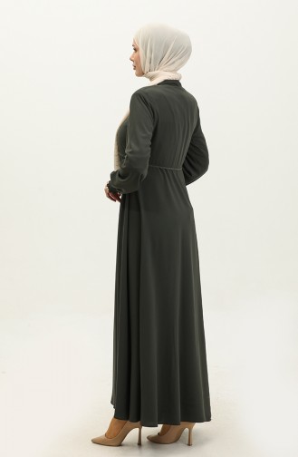 Abaya Mevlana Détail Dentelle 5069-03 Khaki 5069-03