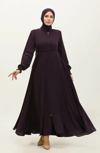 Dantel Detaylı Mevlana Ferace 5069-04 Mürdüm