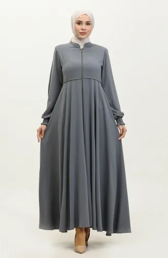 Dantel Detaylı Mevlana Ferace 5069-05 Gri