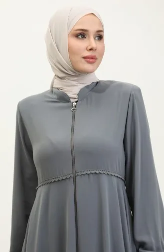 Dantel Detaylı Mevlana Ferace 5069-05 Gri