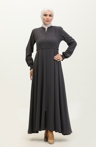 Abaya Mevlana Détail Dentelle 5069-06 Fumé 5069-06