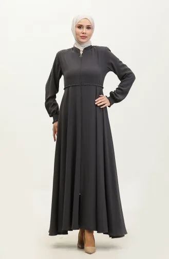 Dantel Detaylı Mevlana Ferace 5069-06 Füme