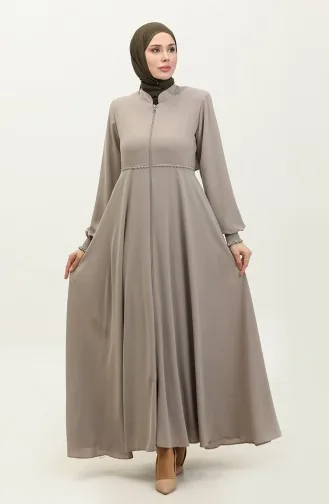 Abaya Mevlana Détail Dentelle 5069-07 Vison 5069-07