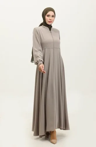 Abaya Mevlana Détail Dentelle 5069-07 Vison 5069-07