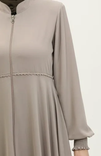 Abaya Mevlana Détail Dentelle 5069-07 Vison 5069-07